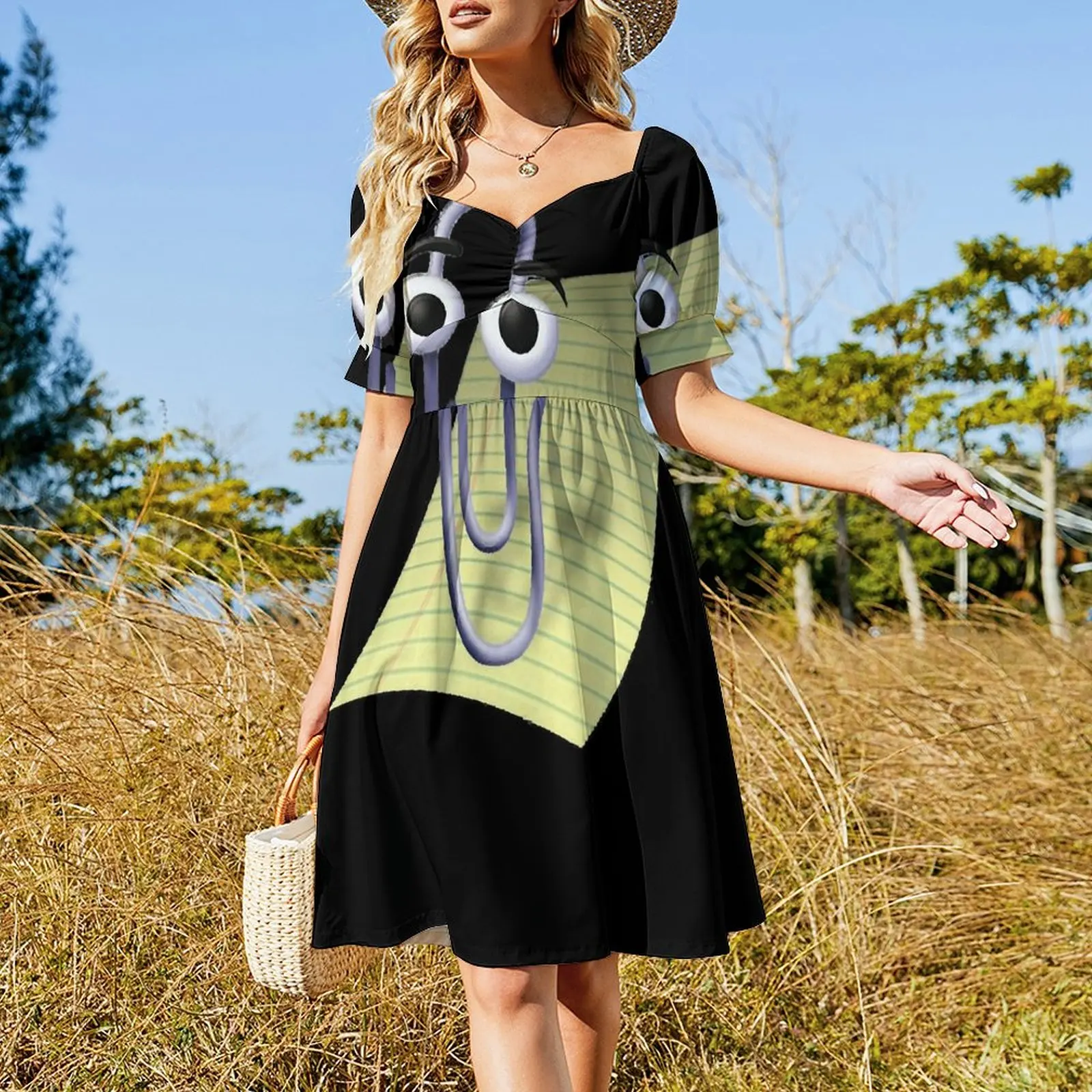 Clippy Классическое платье с короткими рукавами Женская летняя юбка Танцевальные