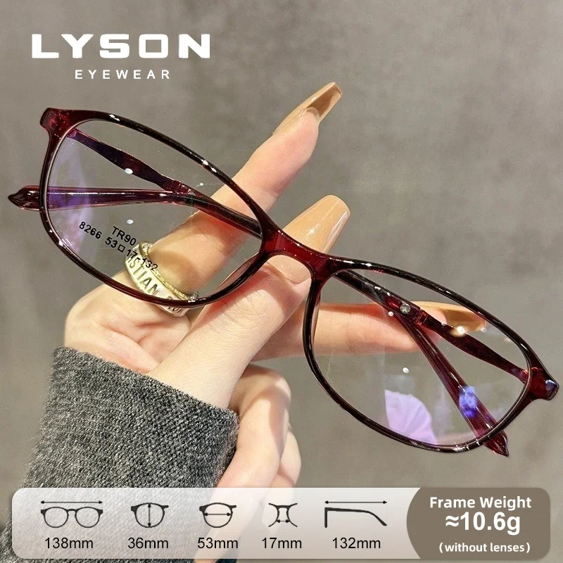 Фото LYSON классические прямоугольные очки для чтения женские прогрессивные очки по рецепту близорукость анти-синий свет анти-отражающие очки №2