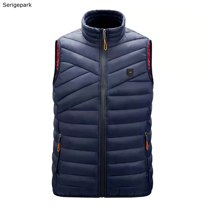 Men's New Vest With Stripped Jacket Zipper For Man Coat With Cotton Inside Warm Winter Outfit For High-Quality Style Big Size