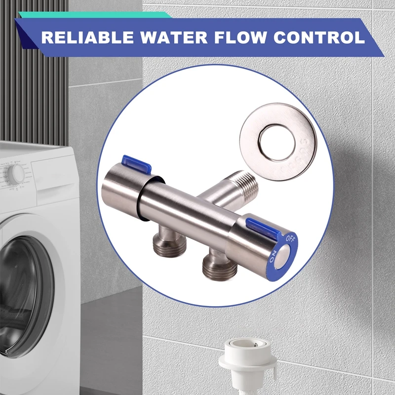 5 шт. двойной контроль 1 в 2 угловой клапан для ванной комнаты туалета стиральная