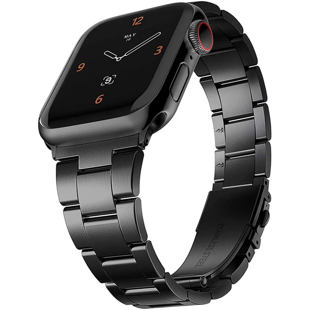 

Ремешок из нержавеющей стали для Apple Watch Series 7 45 мм 41 мм, быстросъемный металлический браслет для iWatch 7 6 5 44 40 мм