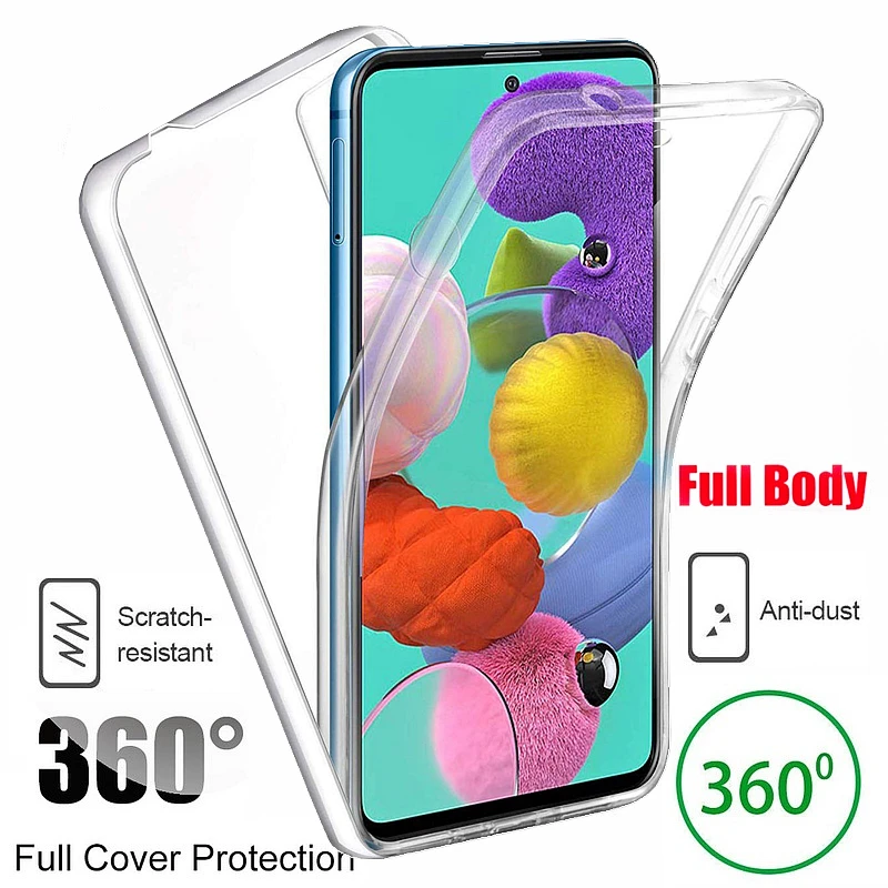 Полностью силиконовый чехол 360 для Samsung Galaxy A13 A23 A33 A53 A73 A12 A32 A52 A72 A42 A51 A71 A02S A31 A41 A30 A50 A20 A34 A14 A54
