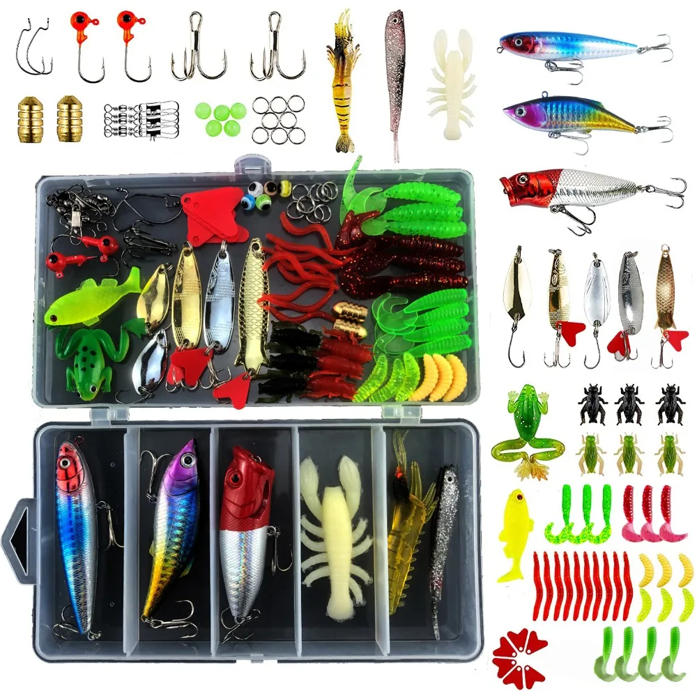

78pcs Multifunctional Fishing Lures Set Crankbaits Soft and Hard Lure Umpan Casting Set Sanben Hook Bullet Copper Luya Baits Kit