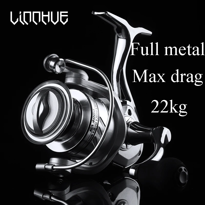 

Рыболовная катушка LINNHUE GA1000-7000, 22 кг, максимальное сопротивление, 5,2: 1, скорость, цельнометаллический корпус, ручка, катушка для катушки, рыбо...