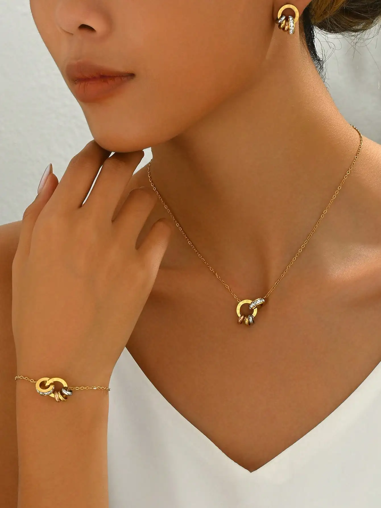 4 шт./компл. корейские римские цифры из нержавеющей стали бриллианты кулон