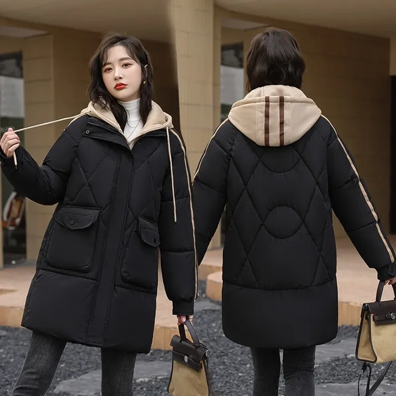 Зимняя новая модная Толстая Женская свободная куртка высококачественная одежда