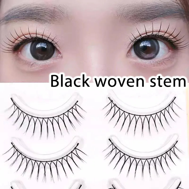 Натуральные 5 пар накладных ресниц корейская группа для девочек 9-10 мм черный