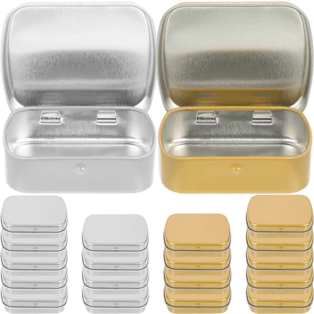 

Mini Metal Hinged Tin Box Portable Small Rectangular Flip Storage Case Jewelry Boxes Money Coin Candy Pill Cases Organizer