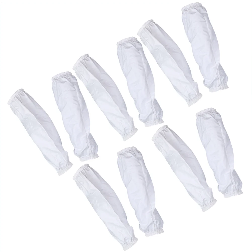

5 Pairs Long Sleeve Cover Oversleeve Adults Protection Waterproof Dustproof White