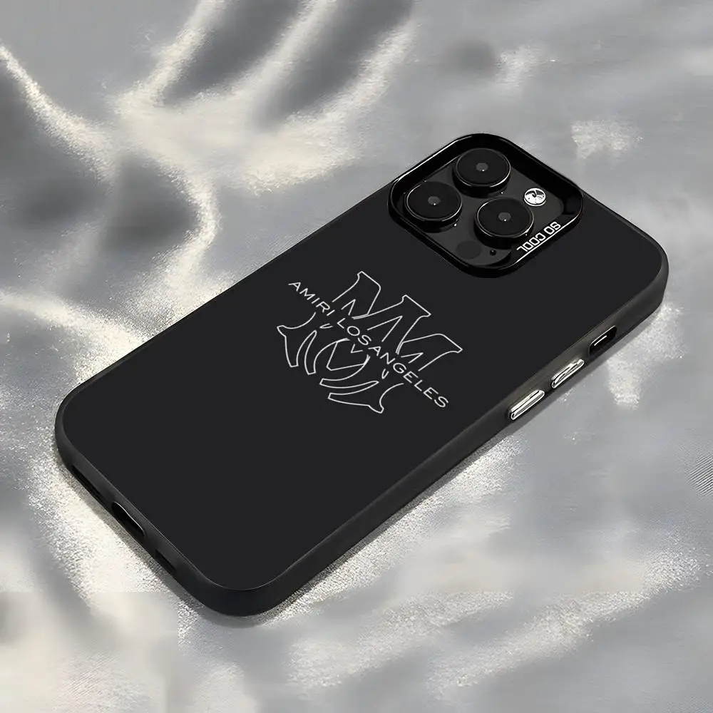 Фото Модный чехол A-Amiri для iPhone 17 Air, 16, 15, 14 Plus, 13, 12, 11 Pro, 7, 8, XS Max, XR, серебристый, черный, с бампером №3