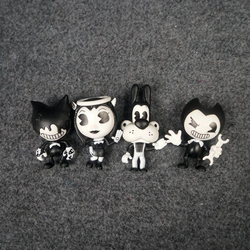 

4PCS 6cm new Original doll black and white doll dog Funny animal action figure small doll toys