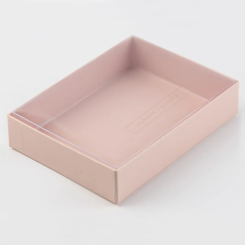 Customized Lid and Base Gift Display Paper Cardboard Packaging Box with Window Clear Plastic PVC