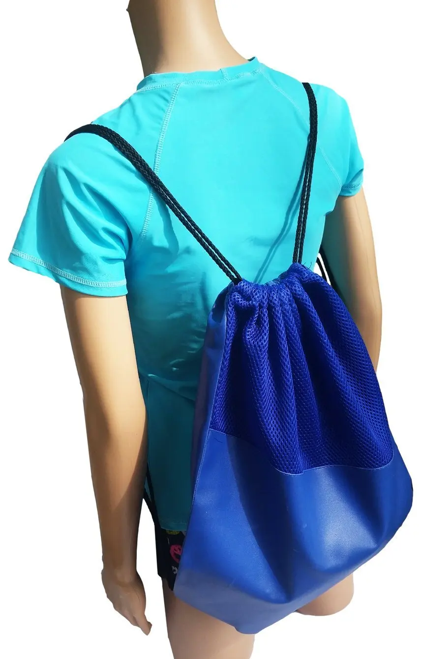 Mesh Drawstring Backpack Sackpack, Team Color Royal Blue
