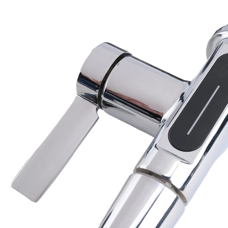 Выдвижной кухонный смеситель с водопадом интеллектуальный цифровой дисплей для