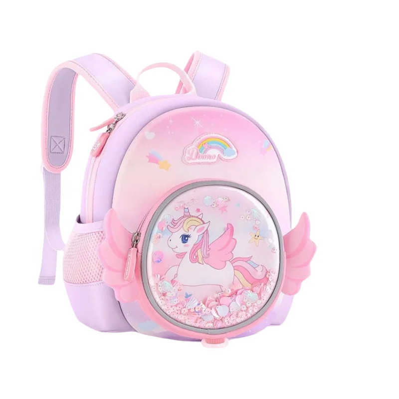 My little pony kindergarten cartoon schoolbag girl small class baby net red cute quicksand unicorn fashion children's backpack