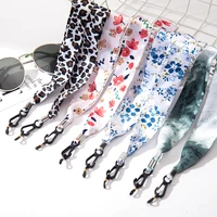 bohemia leopard ribbon glassess chain colorful tie dye flower mask chain sunglasses strap glasses lanyard fashion women jewelry