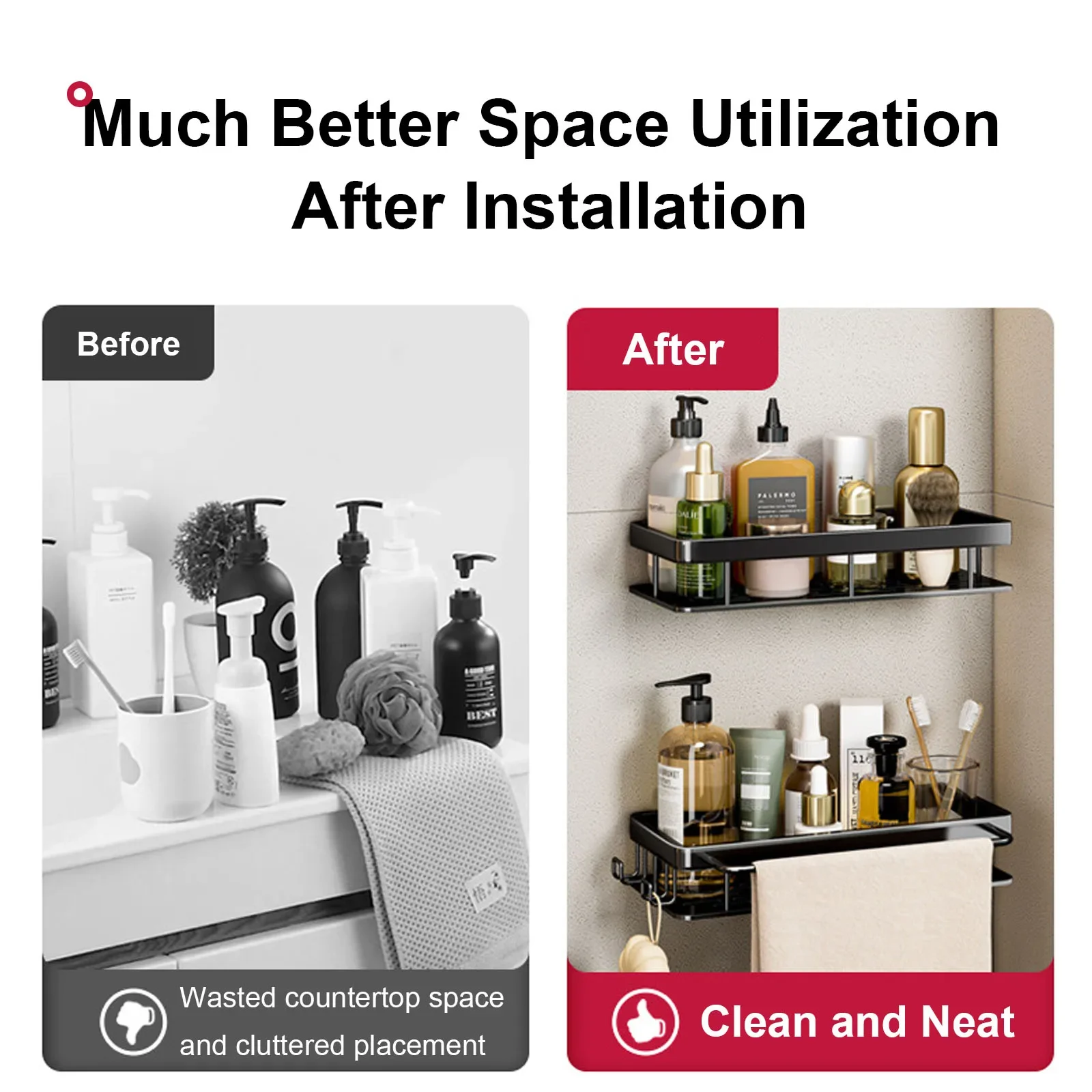 Полка для ванной комнаты без дрели настенная бутылка шампуня угловая полка душа