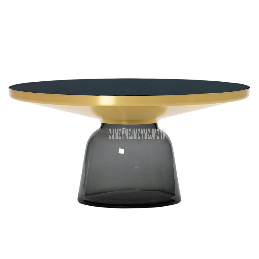

Роскошный стеклянный чайный столик в скандинавском стиле размером 75 см, креативный полупрозрачный стеклянный дизайнерский столик с дужкам...