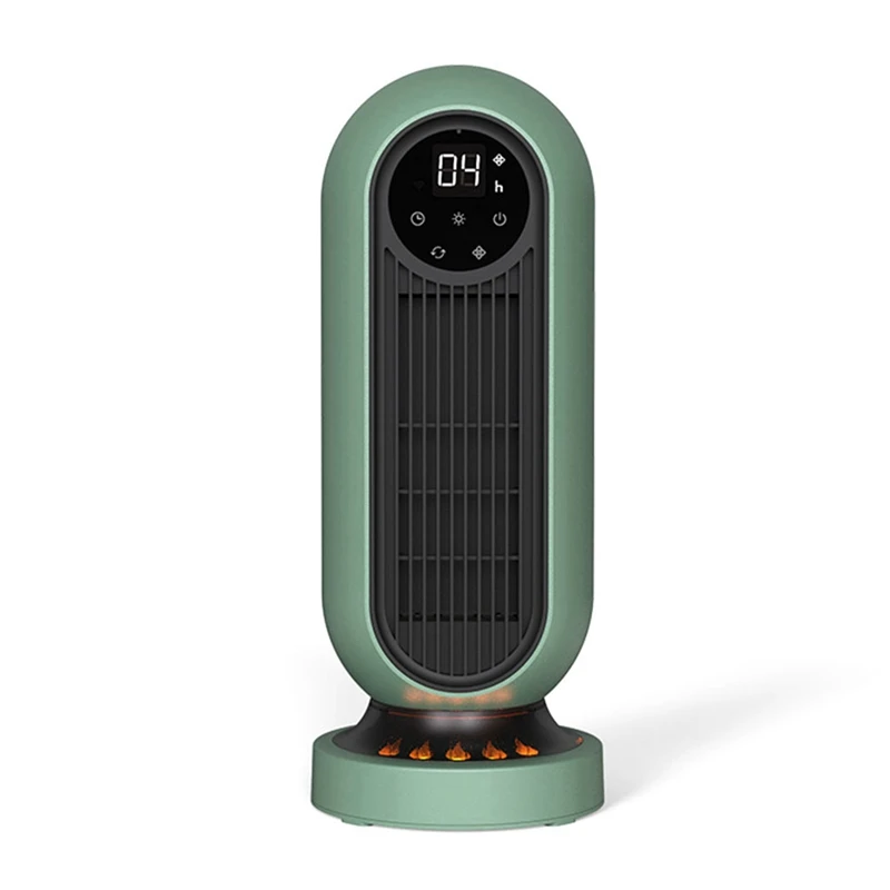 Space Heater, 2000W Portable Ceramic Tower Heater, Oscillating Electric Space Heater With LED Flame Light,EU Plug