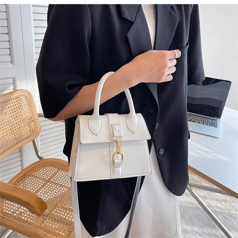 

Simple Classic Square Handbag 2022 New Temperament PU Leather Crossbody Bag for Office Lady Trendy Shoulder Bags