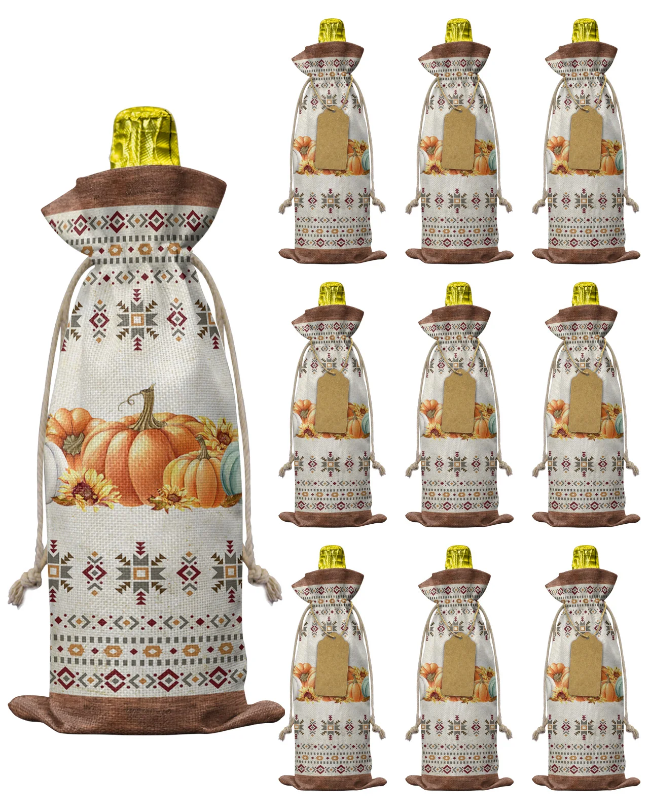 

10 шт., чехлы для бутылок с кленовыми листьями