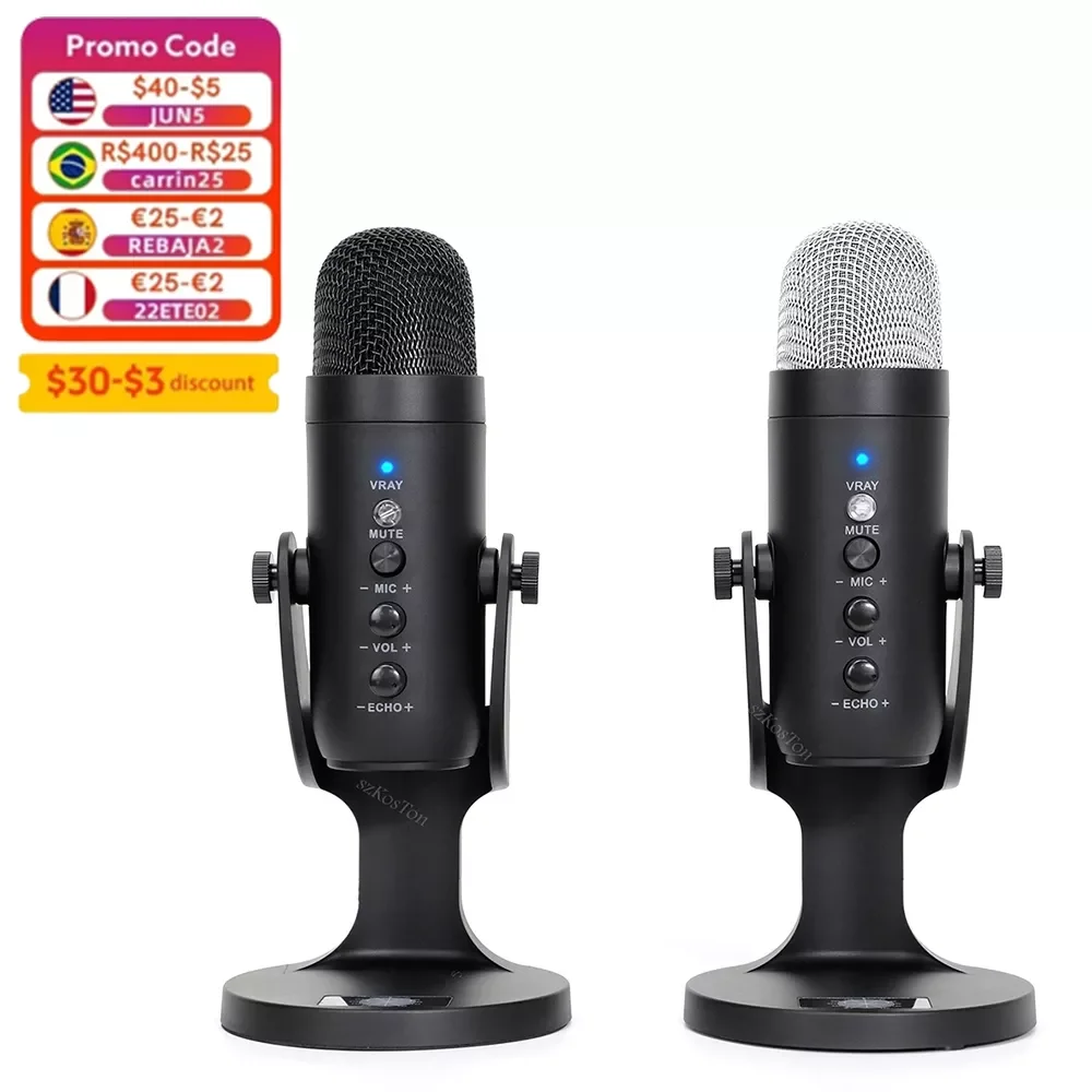 

MU900 Condenser Microphone Studio Recording USB Microphone for PC Computer Streaming Video Gaming Podcasting Singing Mic Stand