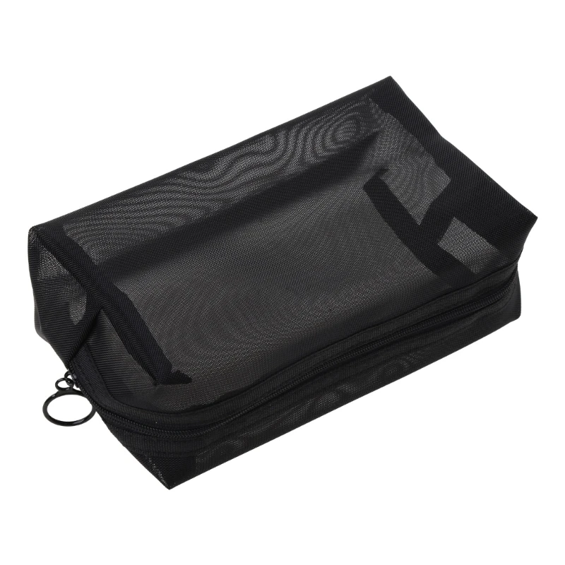 

2023 New Mesh Yarn Makeup Bag with Zipper Tote Purse Cosmetics Organize