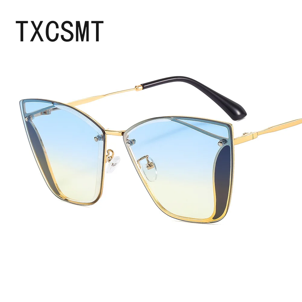 

Женские солнцезащитные очки «кошачий глаз» без оправы, 2022