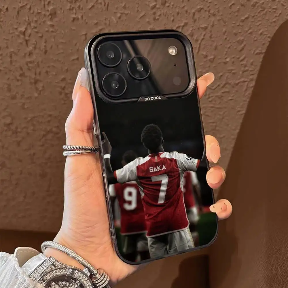 Фото Чехол для телефона Football Bukayo Saka 7 для iPhone 17, 16, 15, 14, 13, 12, 11 Plus, Pro Max, XS, цветной, с серебряным покрытием внутри №4