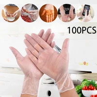 100pcs disposable gloves one off plastic gloves restaurant bbq transparent eco friendly pe gloves kitchen garden accessories