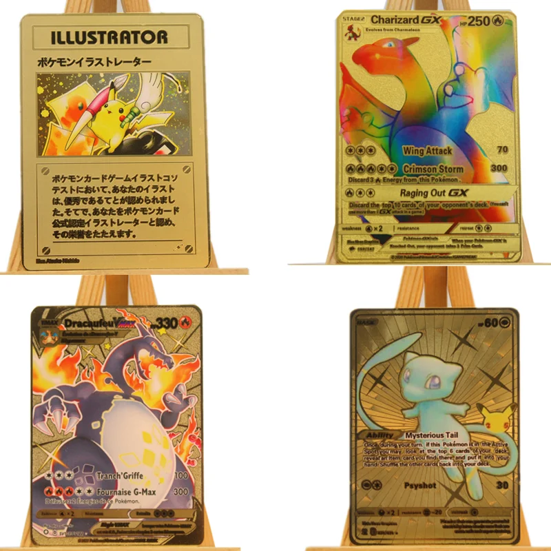 

27PCS Metal Cards Collectible Cards Pokemon Pikachu Game Battle Cards Collectible Gifts Birthday Gifts for Friends KA