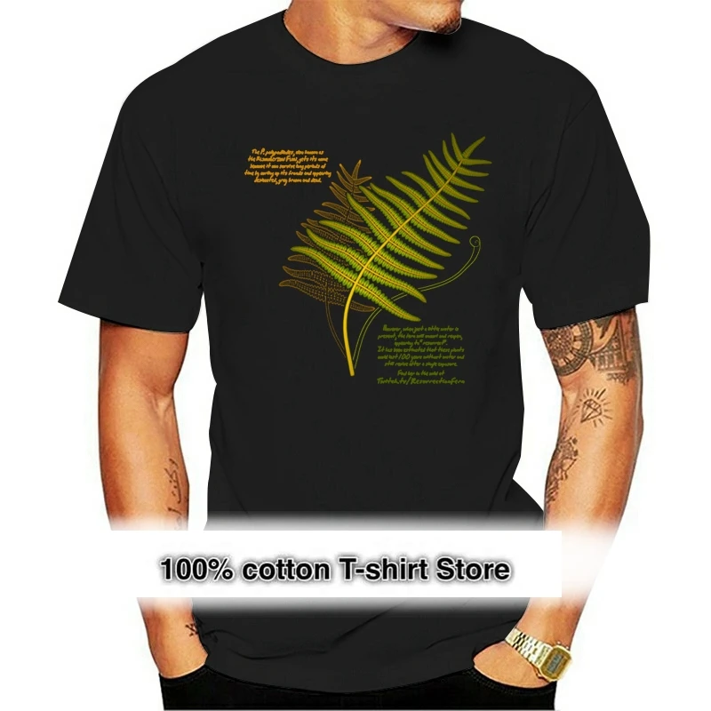 

Funky Men T Shirts O Neck Tshirt Black T-shirt Vegetarian Clothes Cotton Resurrection Fern Tees Personalized Tops