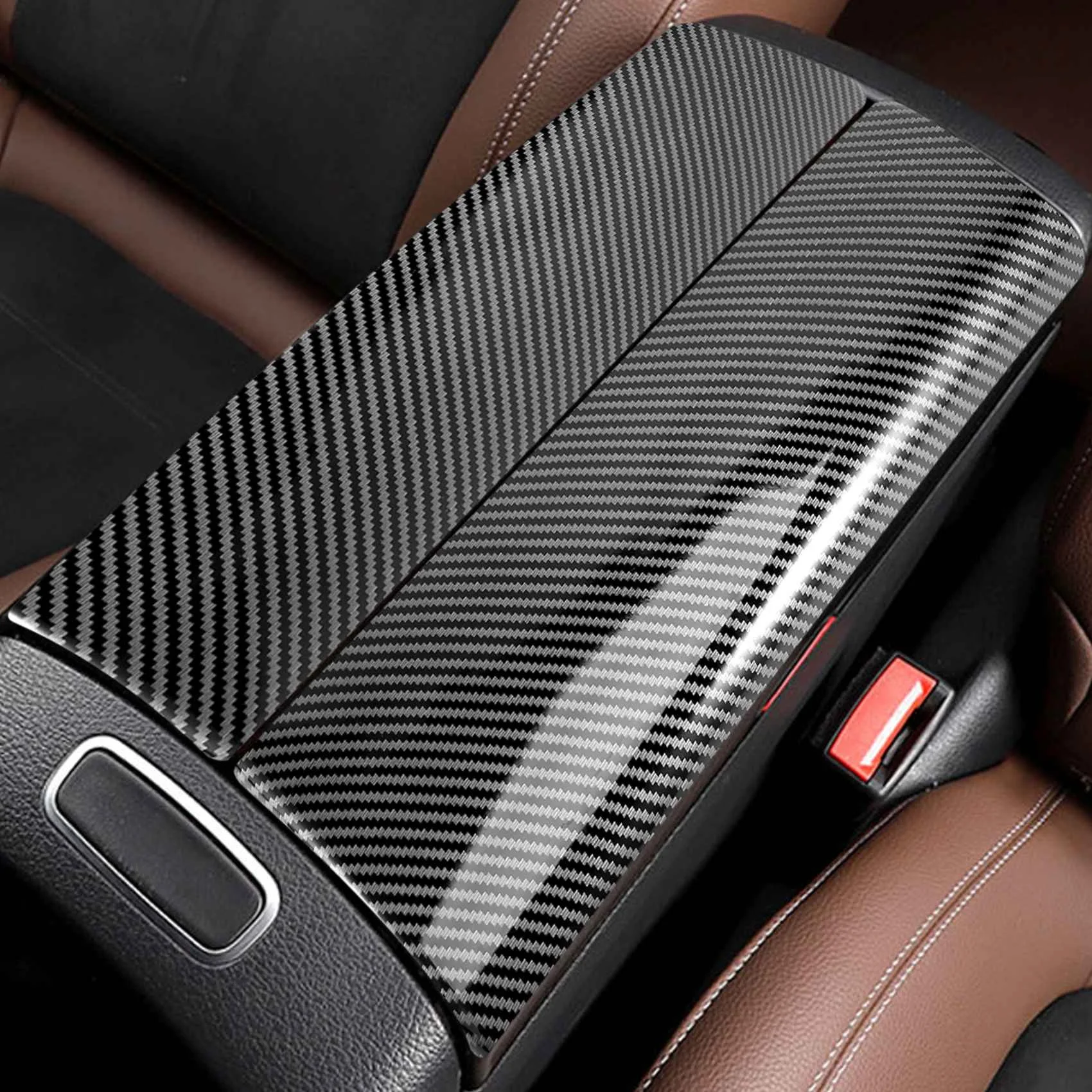 Автомобильная коробка для хранения из углеродного волокна панель крышка