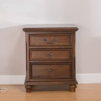 all solid wood bedside table bedroom furniture simple american corner cabinet storage drawer water based paint bedside table