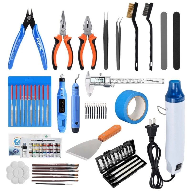 

3D Printer Model Cleaning Tool Set Models Grinding Polishing, EdgeTrimming Dismantling Diy Tweezers Pliers Brush 896C