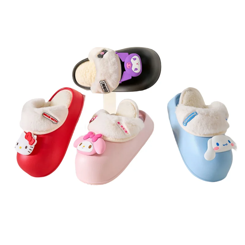 

Sanrio Kawaii Cartoon Anime My Melody Hello Kitty Kuromi Cinnamoroll Waterproof Cotton Slippers Non-Slip Cute Slippers