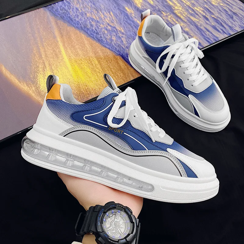 

Thick Bottom Men Sneakers Fashion Men Casual Shoes Trend Outdoor Men Shoes Lace Up Breathable Popular Men Sport Shoes