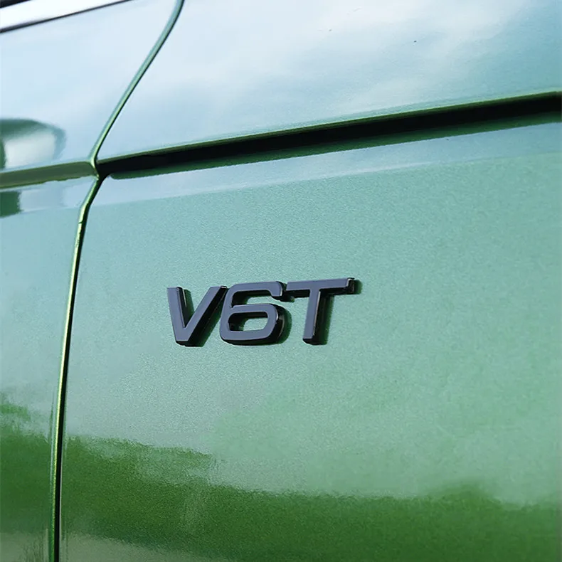 

1 Pcs Styling ABS Black Car Side Body Emblem V6T V8T V10 Accessories for Audi A6 A7 A8 S4 S5 S6 S8 RS4 RS5 RS6 RS7 RS8 SQ5 SQ7