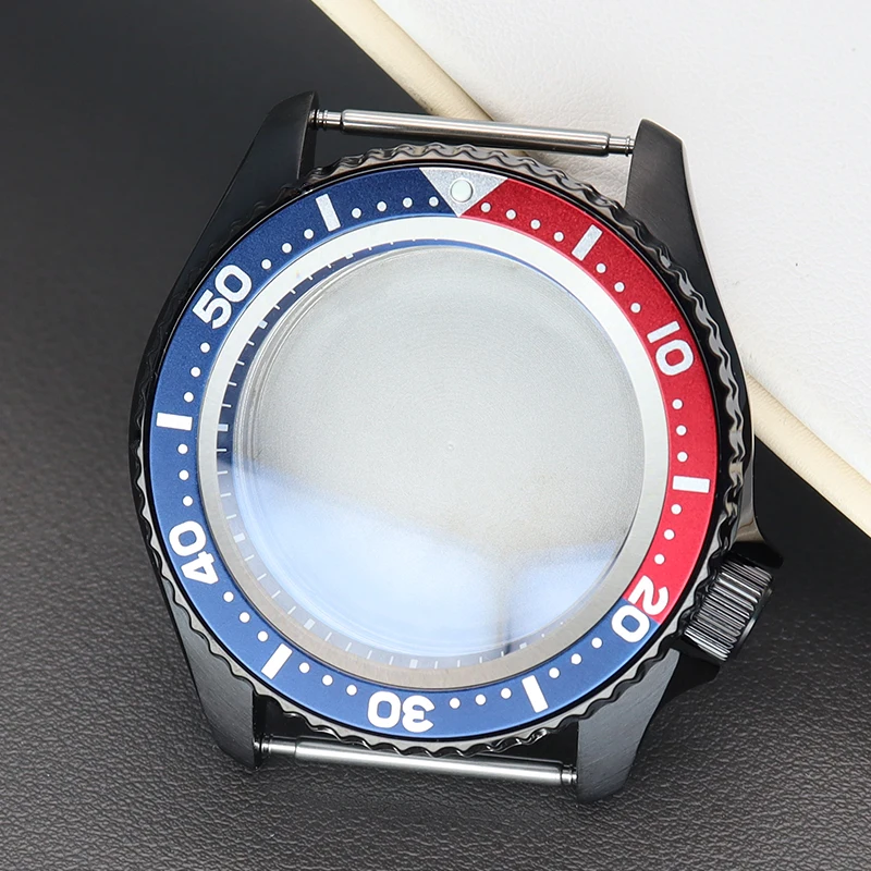 

42.5mm Black skx007 Watch Cases Mod skx skx009 skx013 Parts For Seiko nh34 nh35 nh36 Movement 28.5mm Dial Sapphire Crystal Glass