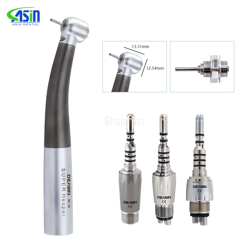 

Titanium Dental Fiber optic High Speed Handpiece Air Turbine with Ceramic Bearing Torque push button head For KAVO coupler