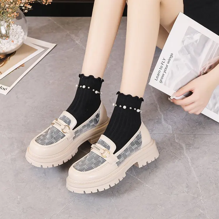 

Casual Shoes Fall Pumps Black Thick Mid-heels English Style Gololita Low Heels Mary Jane Jk Uniform Shoes Casual Commuter Shoes
