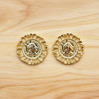 10 pieces matt gold hollow flower charms pendants for diy earrings necklace jewellery making findings 28x28mm