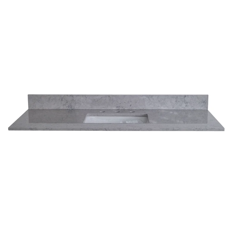 

Montary 43 Inches Bathroom Stone Vanity Top Calacatta Gray Engineered Marble Color with Undermount Ceramic Sink