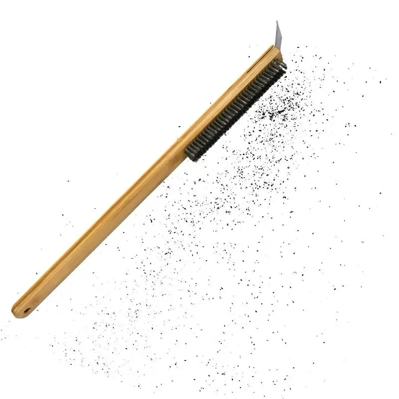

Pizza Oven Brush With Scraper Long Wood Handle Pizza Oven Brushes Long Wood Handle Barbecue Grill Brush With Wire Brush Heads