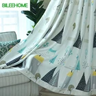 Шторы для гостиной в детскую, Современные Простые светонепроницаемые шторы с мультипликационным принтом лес для детской оконной обработки