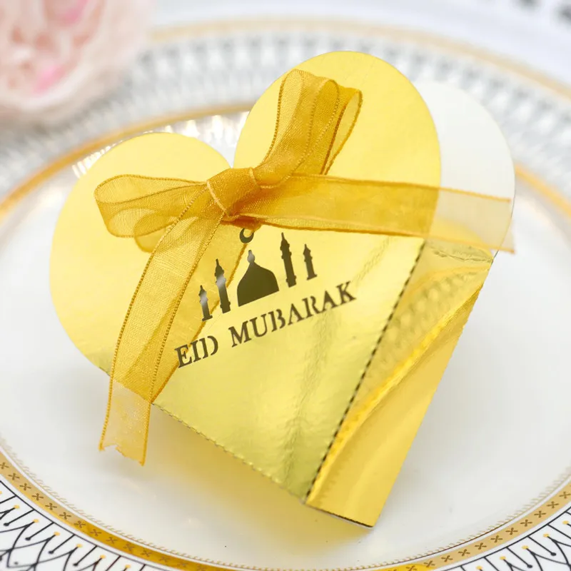 

10/20Pcs EID Mubarak Candy Box Ramadan Kareem Chocolate Biscuit Favor Gift Box Hajj Islamic Muslim Al-Fitr Bonbonniere Supplies