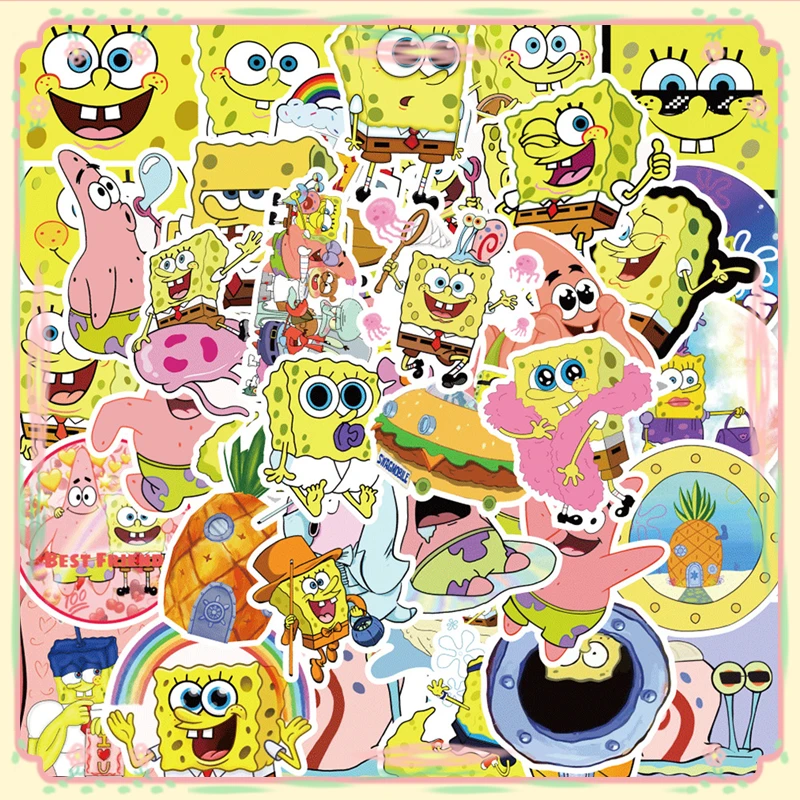 

10/30/50PCS Animation Cartoon SpongeBob Doodle Suitcase Skateboard Notebook Decoration Waterproof Sticker Gift Children's Toy