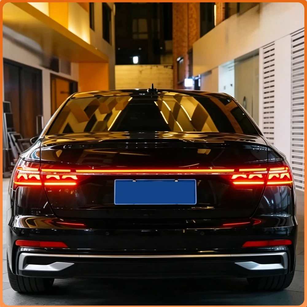 Фото Высококачественные светодиодные задние фонари для Audi A6 C8 2019-2024, модернизированные в стиле A8 Hoxi, с эффектом сквозного света, аксессуары для задних фар. №1