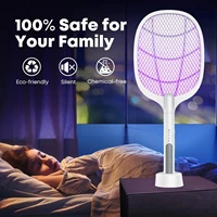 1pc electric mosquito racket killer electric fly swatter kills flies bug power zapper racket cordless insects fryer battery j8p9