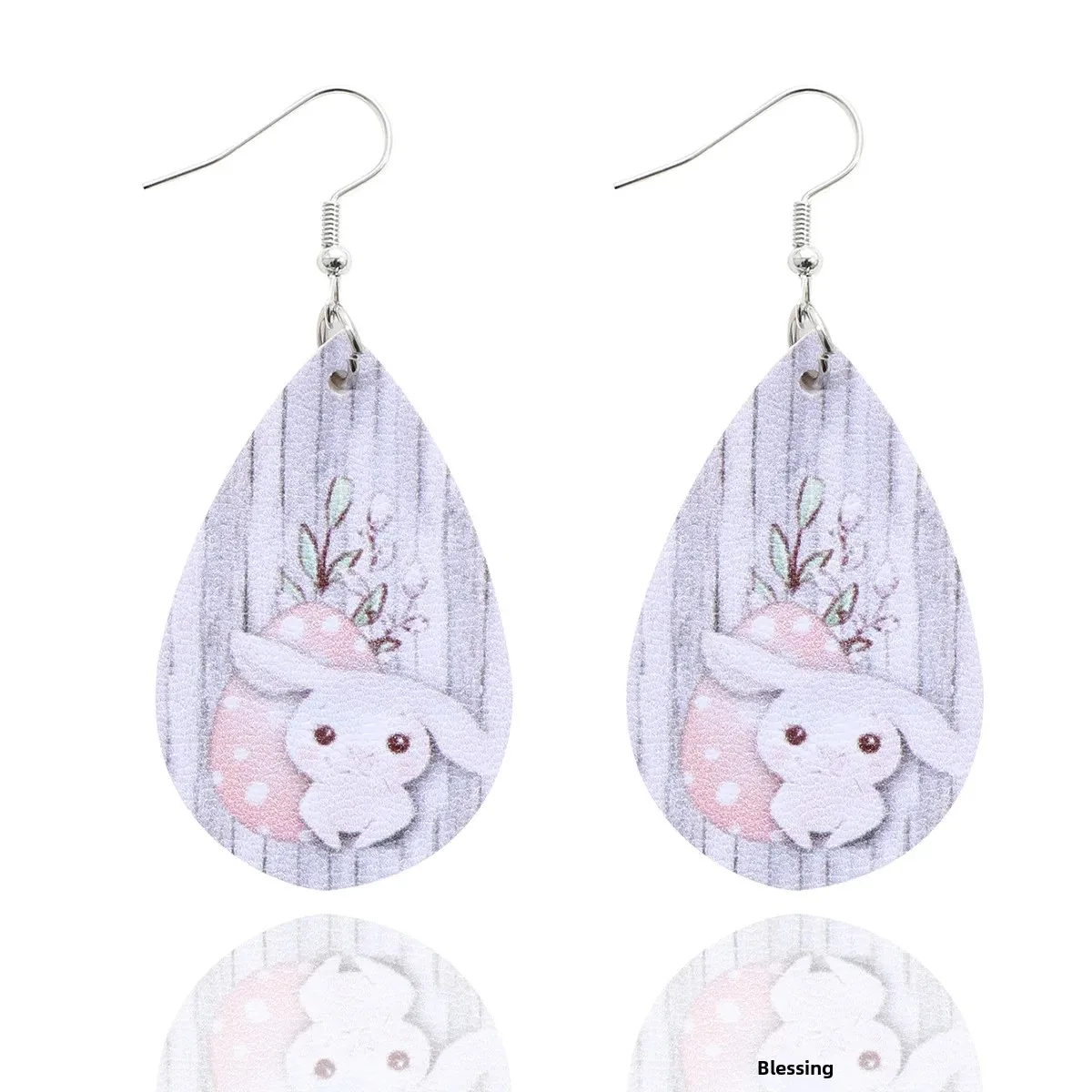 Милые кожаные серьги в форме кроличьего яйца женские трансграничные европейском